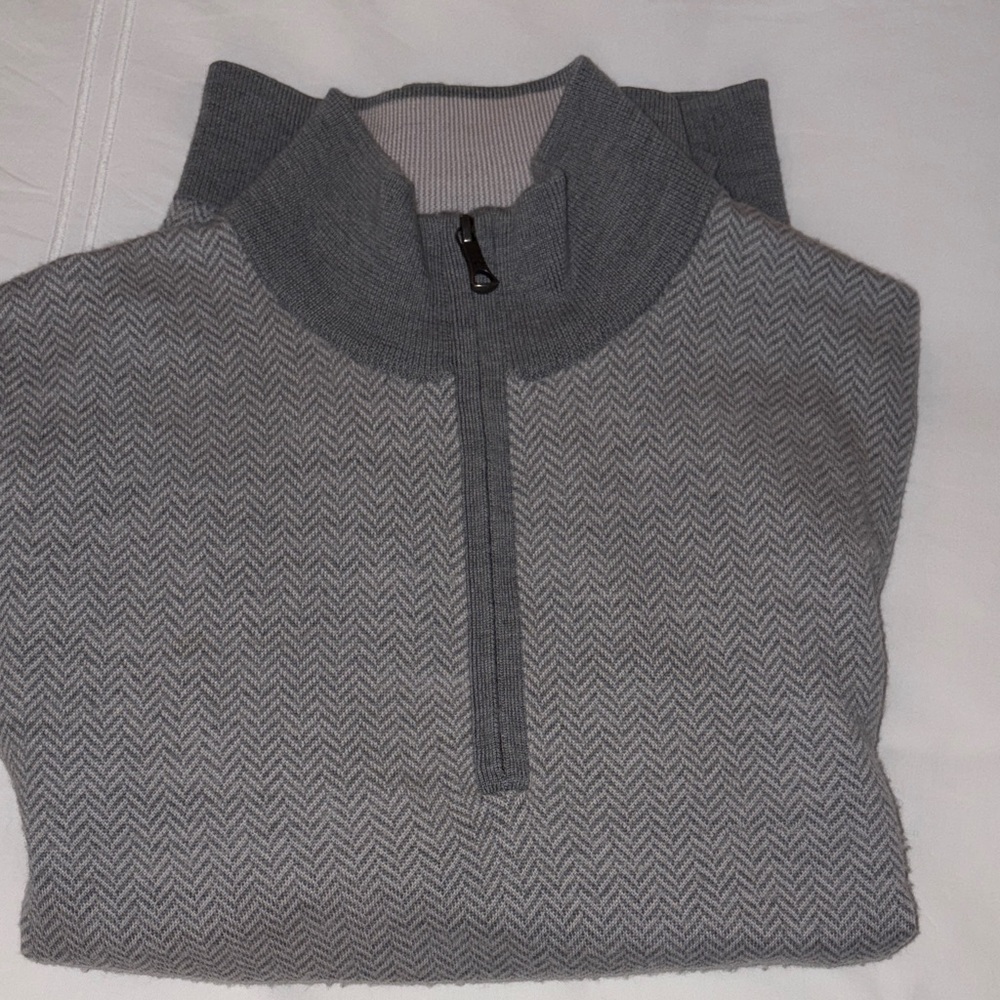 Brooks Brothers Gray 1/4 Zip Sweater